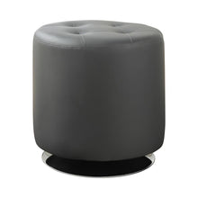 Load image into Gallery viewer, Accents : Ottomans - Grey - Round Upholstered Ottoman Grey
