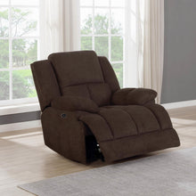 Load image into Gallery viewer, Brown - Waterbury Upholstered Power Glider Recliner Brown