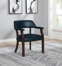 Load image into Gallery viewer, Home Office : Chairs - Blue - Upholstered Office Chair With Nailhead Trim Blue