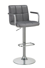 Load image into Gallery viewer, Rec Room/bar Stools: Height Adjustable - Grey - Adjustable Height Bar Stool Grey And Chrome