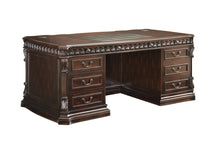 Load image into Gallery viewer, Tucker Collection - Tucker 5-drawer Double Pedestal Executive Desk Rich Brown