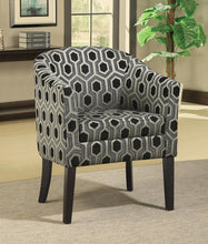Load image into Gallery viewer, Accents : Chairs - Grey White - Hexagon Patterned Accent Chair Grey And Black