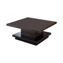Load image into Gallery viewer, Living Room: Wood Top Occasional Tables - Pedestal Square Coffee Table Cappuccino