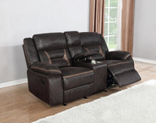 Load image into Gallery viewer, Brown - Glider Loveseat W/ Console