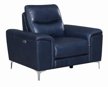 Load image into Gallery viewer, Largo Motion Collection - Ink Blue Velvet - Largo Upholstered Power Recliner Ink Blue