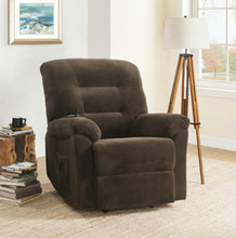 Load image into Gallery viewer, Living Room : Power Lift Recliner - Chocolate - Upholstered Power Lift Recliner Chocolate
