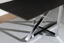 Load image into Gallery viewer, Neveen Rectangular X-cross Dining Table Black And Chrome