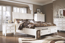 Load image into Gallery viewer, Prentice - White - 6 Pc. - Dresser, Mirror, Chest, King Sleigh Bed with 2 Storage Drawers