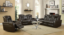 Load image into Gallery viewer, Delangelo Motion Collection - Brown - Delangelo Power^2 Sofa With Drop-down Table Brown
