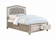 Load image into Gallery viewer, Bling Game Collection - Metallic - Bling Game Upholstered Storage Eastern King Bed Metallic Platinum