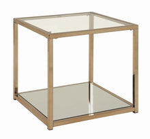 Load image into Gallery viewer, End Table With Mirror Shelf Chocolate Chrome