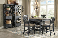 Load image into Gallery viewer, Tyler Creek - Black/Gray - 7 Pc. - Rectangular Dining Room Counter Table, 6 Upholstered Barstools