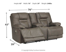 Load image into Gallery viewer, Wurstrow - Smoke - PWR REC Loveseat/CON/ADJ HDRST