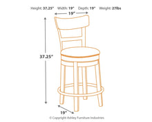 Load image into Gallery viewer, Pinnadel - Light Brown - UPH Swivel Barstool (1/CN)