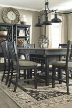 Load image into Gallery viewer, Tyler Creek - Black/Gray - 7 Pc. - Rectangular Dining Room Counter Table, 6 Upholstered Barstools
