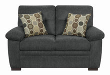Load image into Gallery viewer, Charcoal - Fairbairn Upholstered Loveseat Charcoal