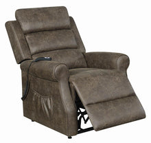 Load image into Gallery viewer, Living Room : Power Lift Recliner - Brown - Power Lift Recliner Brown