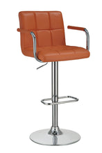 Load image into Gallery viewer, Rec Room/bar Stools: Height Adjustable - Orange - Adjustable Height Bar Stool Orange And Chrome