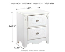 Load image into Gallery viewer, Exquisite - White - Two Drawer Night Stand