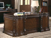 Load image into Gallery viewer, Tucker Collection - Tucker 5-drawer Double Pedestal Executive Desk Rich Brown