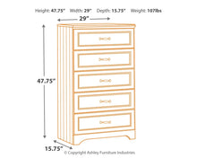 Load image into Gallery viewer, Lulu - White - Five Drawer Chest