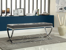 Load image into Gallery viewer, Black - Contemporary Chrome Bench
