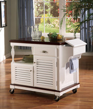 Load image into Gallery viewer, Dining: Kitchen Carts - 2-door Kitchen Cart Merlot And White