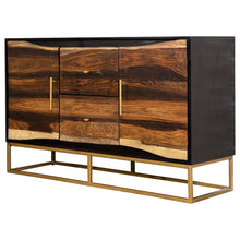 Load image into Gallery viewer, 2-drawer Accent Cabinet Black Walnut And Gold