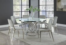Load image into Gallery viewer, Irene Round Glass Top Dining Table White And Chrome