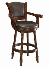 Load image into Gallery viewer, Bar Units: Traditional/transitional - Brown - Swivel Upholstered Bar Stool Brown