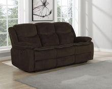 Load image into Gallery viewer, Brown - Jennings Upholstered Power Sofa With Drop-down Table Brown