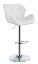Load image into Gallery viewer, Rec Room/bar Stools: Height Adjustable - White - Adjustable Bar Stools Chrome And White (Set of 2)
