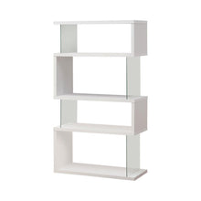 Load image into Gallery viewer, Home Office : Bookcases - 4-tier Bookcase White Glossy And Clear