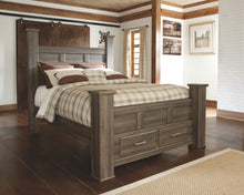 Load image into Gallery viewer, Juararo - Dark Brown - Queen Poster Bed with 2 Storage Drawers