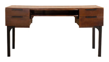 Load image into Gallery viewer, Portwall 4-drawer Writing Desk Brown Mango And Matte Black