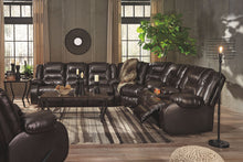 Load image into Gallery viewer, Vacherie - Chocolate - 4 Pc. - Reclining Sofa, Wedge, Double Reclining Loveseat with Console Sectional, Champori Table Set