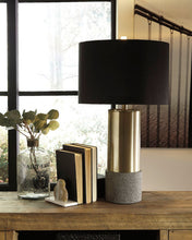 Load image into Gallery viewer, Jacek - Gray/Brass Finish - Metal Table Lamp (2/CN)