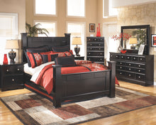 Load image into Gallery viewer, Shay - Almost Black - 8 Pc. - Dresser, Mirror, Queen Poster Bed, 2 Nightstands