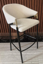 Load image into Gallery viewer, Beige - Sloped Arm Counter Height Stools Beige And Glossy Black (Set of 2)