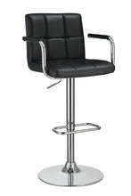 Load image into Gallery viewer, Rec Room/bar Stools: Height Adjustable - Black - Adjustable Height Bar Stool Black And Chrome