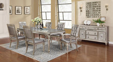 Load image into Gallery viewer, Bling Game Collection - Danette Rectangular Dining Table With Leaf Metallic Platinum