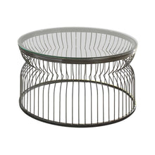 Load image into Gallery viewer, Grayson Round Glass Top Coffee Table Black Nickel
