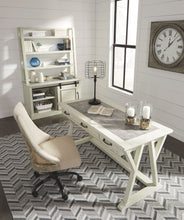Load image into Gallery viewer, Jonileene - White/Gray - 4 Pc. - Large Leg Desk, Cabinet with Desk Hutch, Swivel Chair