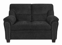 Load image into Gallery viewer, Grey - Clemintine Upholstered Loveseat With Nailhead Trim Graphite