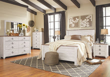 Load image into Gallery viewer, Willowton - Whitewash - Queen/Full Panel Headboard