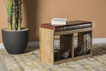 Load image into Gallery viewer, Brown - 2-basket Upholstered Accent Bench Brown And Natural