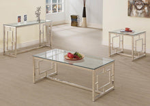 Load image into Gallery viewer, Living Room: Glass Top Occasional Tables - Occasional Contemporary Nickel End Table