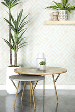 Load image into Gallery viewer, Round Nesting Coffee Table Natural And Gold