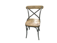 Load image into Gallery viewer, Barrett Cross Back Side Chairs Natural And Gunmetal (Set of 2)