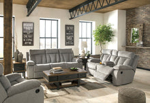 Load image into Gallery viewer, Mitchiner - Fog - 5 Pc. - Reclining Sofa with Drop Down Table, Double Reclining Loveseat with Console, Stanah Lift Top Cocktail Table, End Table, Chair Side End Table